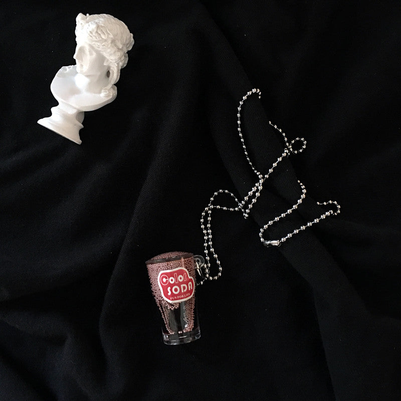 Collar de alas de pollo frito hecho a mano de resina al por mayor collar a la parrilla de simulación